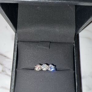 Elegant Silver Ring with Sparkling White Stones